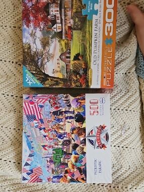 Puzzles - Old Pumpkin Farm 300-Piece & Patriotic Parade 500 Pieces